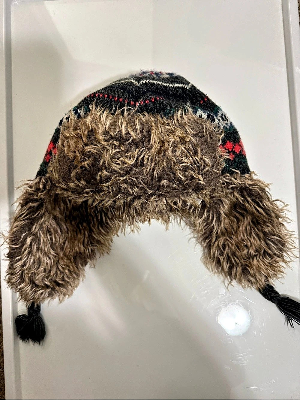 babyGap Fair Isle Faux Fur Trapper Hat Girls Small/Medium